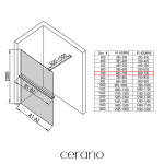 CERANO - Sprchová zástena Walk-in Onyx Cube Ľ/P - 8 mm + polička/držiak na uteráky - hranatá vzpera - čierna matná, bronzové sklo - 70x200 CER-689359
