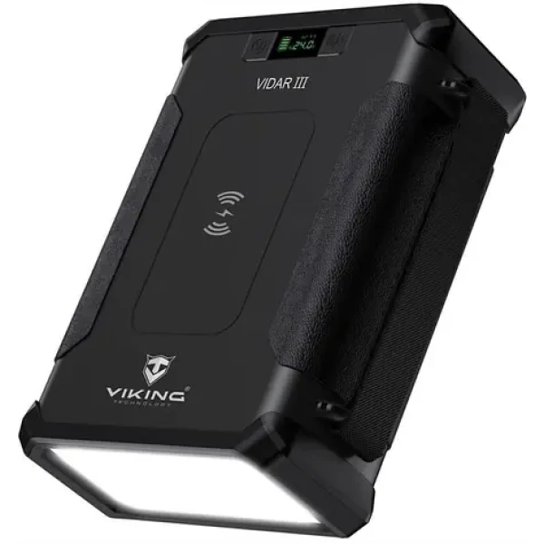 Viking VIDAR III outdoorová powerbanka čierna / 96000 mAh / 2x DC / 2x USB-A + 1x USB-C + bezdrôtové nabíjanie / IP65 (VIDARIII)