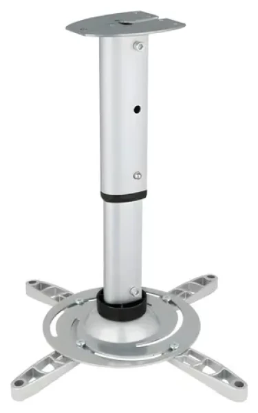 Techly 301559 strieborná / Stropný držiak projektora / nosnosť 15 kg / náklon 0-30 ° / otočný 360° / tyč 30-37 cm (301559)