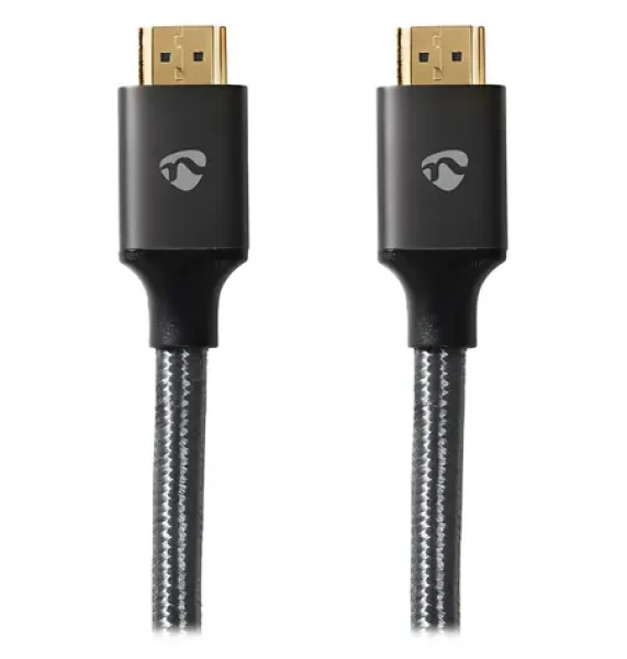 Nedis Profigold 3 m antracitová / Kábel HDMI / Ultra High Speed / 8K 60Hz / 48 Gbps / pozlátené konektory (CVTB35000GY30)