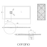 CERANO - Sprchová vanička obdĺžniková Pablo - SMC/minerálny kompozit - štruktúrovaná biela matná - 140x70x3 CER-480997