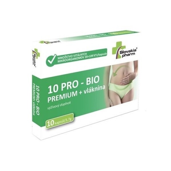 SLOVAKIAPHARM 10 Pro + Bio premium + vláknina 10 kapsúl