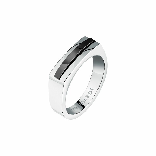 Trussardi Štýlový oceľový bicolor prsteň pre mužov T-Steel TJAXV430 67 mm