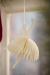 IB LAURSEN Papierová vianočná ozdoba Ballerina Dance position White 14 cm