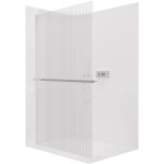 CERANO - Sprchová zástena Walk-in Crystal Ľ/P - 8 mm + polička/držiak na uteráky - bezvzperový systém - chróm, ryhované sklo - 80x200 CER-8050BD6898