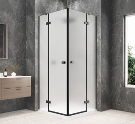 POLYSAN - GLOBE GUN METAL štvorcová sprchová zástena 900x900, rohový vstup, matné sklo GB5990MGM