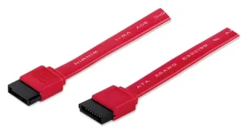 Manhattan SATA kábel samec - samec 0,5m červený / SATA kábel / SATA III / 6 Gbit / s (340700)