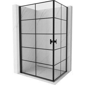 MEXEN/S - Mist-B Duo sprchovací kút dvere krídlové 70 x 80, čierna kratka, čierna 8A2-070L-080P-70-77