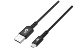 Silikónový kábel USB-A - microUSB čierny / Kábel / Quick Charge / 2 m (AKTBXKU2MISI20B)