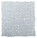 MSV protišmyková podložka do sprchy GALETS priehľadná / PVC / 53 x 53 cm