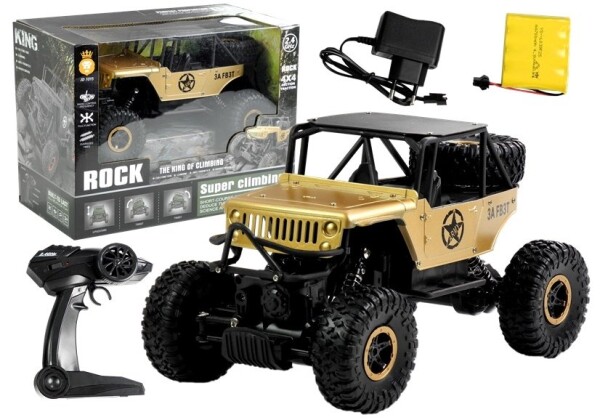 Mamido Auto na diaľkové ovládanie jeep R / C 1:18 zlaté