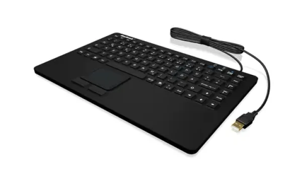 Keysonic KSK-5230 IN čierna / Priemyselná klávesnica / Touchpad / IP68 / USB / US (28076)