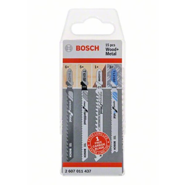 Bosch 15-dielna súprava pílových listov T 144 DP/T 101 BF/T 144 DHM/T 121 BF 2607011437