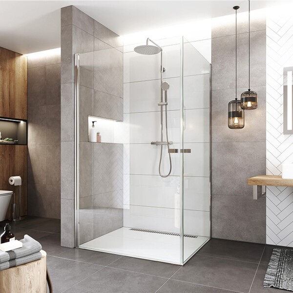 Mereo Sprchovací kút, Novea, obdĺžnik, pivotový, 100x90 cm, chróm ALU, sklo Číre CK13923ZVR