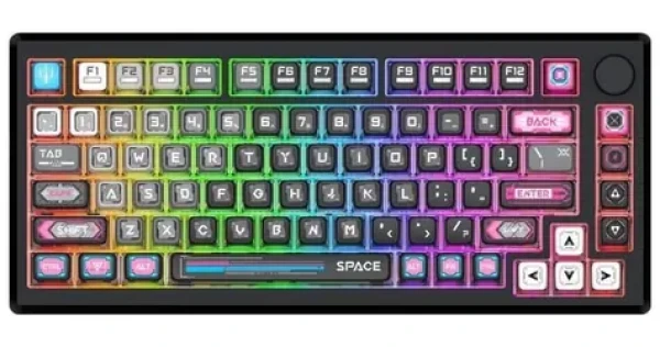 Redragon K732MC-RGB-PRO Uranus Pro 82 čierna / Herná klávesnica / mechanická / RGB / BT / USB-C / US (K732MC-RGB-PRO)