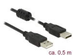 DeLock Kábel USB 2.0 A (M) - USB 2.0 A (M) 0.5m čierna (84888)