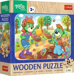 Trefl - Puzzle - Drevené puzzle Treflíci: Zoznámte sa s rodinou