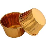 Košíčky na muffiny zlaté metalické pevný okraj samonosné 60x40mm 100ks - Cakesicq - Cakesicq