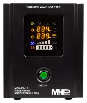 Carspa MHPower MPU-500-12 / Napäťový menič / UPS / 500 W / čistý sínus / 12V (MPU-500-12)