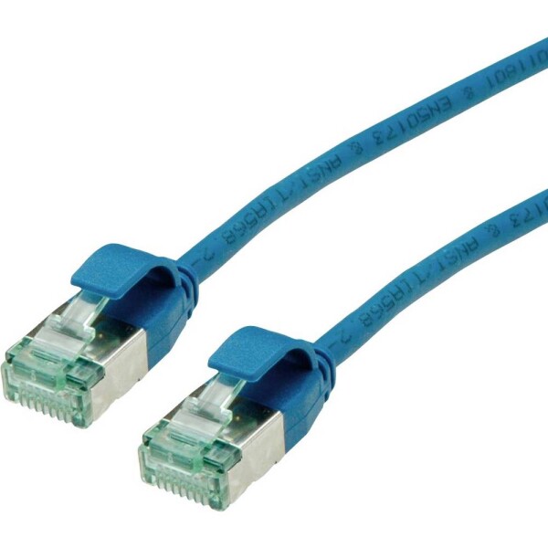 Roline recycled material 21.45.3347 RJ45 sieťové káble, prepojovacie káble CAT 6A U/FTP 5.00 m modrá netienený, extrémne tenký, PVC plášť 1 ks; 21.45.3347