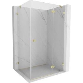 MEXEN/S - Lunar sprchovací kút dvere krídlové pravá 70 x 80, transparent, zlato kartáčovaná 834-070-080-55-00-P
