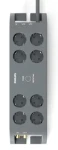 Philips SPN5185A/58 sivá / Prepäťová ochrana / Schuko / 8 zásuviek / Koaxiálny kábel / RJ11 / 2m (SPN5185A/58)