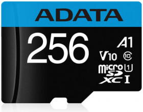 ADATA Premier Micro SDXC 256GB + SD adaptér / V10 / UHS-I / U1 / R: 100MBs / W: 25MBs (AUSDX256GUICL10A1-RA1)