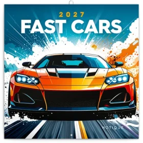 NOTIQUE Fast Cars 2027 / Poznámkový kalendár / 30 × 30 cm