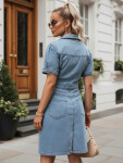 Dámske džínsové šaty s krátkymi rukávmi, modré, FashionStreet EY2687 XS
