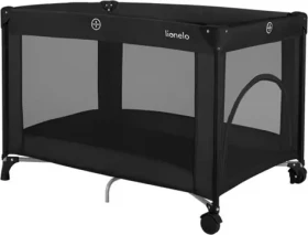 Lionelo Postieľka cestovná Amelie Black Carbon / Skladacia / bočný vstup na zips / sieťové steny (LO-AMELIE BLACK CARBON)