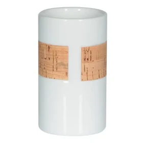 Spirella TUBE Nature kelímok na kefky biely porcelán / korok (7610583182258)