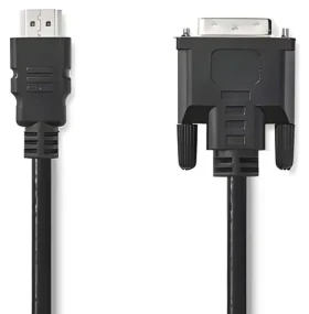 Nedis Kábel HDMI - DVI-D 24+1 2m čierna / Kábel / 1080p / Poniklované konektory / PVC (CCGB34800BK20)