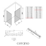 CERANO - Sprchová zástena Walk-in Crystal TL/P - 8 mm - bezvzperový systém + polička/držiak na uteráky - chróm, mliečne sklo - 160x70x200 CER-8050BD6417