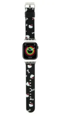 Hello Kitty Heads Bows čierna / Remienok / Apple Watch 38/40/41mm (HKAWMPSAPSK)