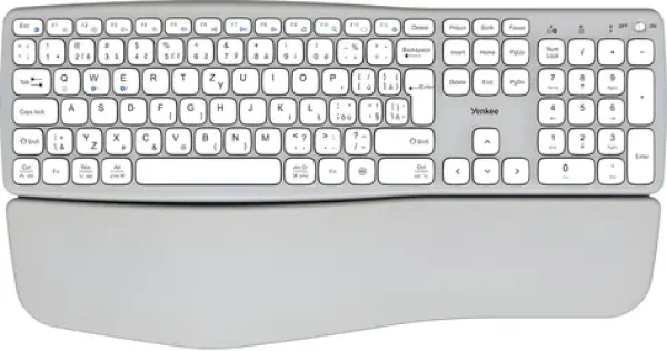 YENKEE YKB 2100 CSGY WL SWIFT šedá / Bezdrôtová klávesnica / Ergonomická / 2.4 GHz + Bluetooth 5.0 / USB-C (45025598)