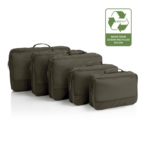 Cestovne organizery Heys Ecotex Packing Cube 5 Pc Set Green Moss