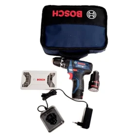 BOSCH GSB 12V-15 Professional / Aku príklepová vŕtačka / 12V / 2x2.0Ah / 10mm skľučovadlo / 1300 ot-min / 30Nm / sada bitov (06019B690K)
