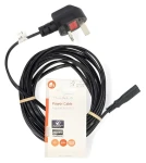 Nedis Napájací kábel UK - IEC-320-C7 čierny / Napájací kábel / UK zástrčka / 5 m / 250 V / 3 A (CEGL11140BK50)