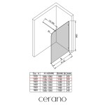 CERANO - Sprchová zástena Walk-in Orbis Round - Pravá - 8 mm - guľatá vzpera - čierna matná, mliečne sklo - 120x200 CER-999938
