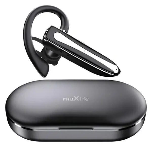 Maxlife MXBH-01 čierna / Mono Bluetooth slúchadlo / Bluetooth 5.3 / výdrž 12 h / nabíjacie puzdro 500mAh (GSM184642)