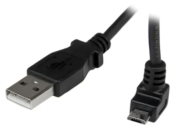 StarTech USB-A na Micro-USB čierna / Nabíjací a dátový kábel / Uhlový konektor / 1 m / 480 Mbps (USBAUB1MU)