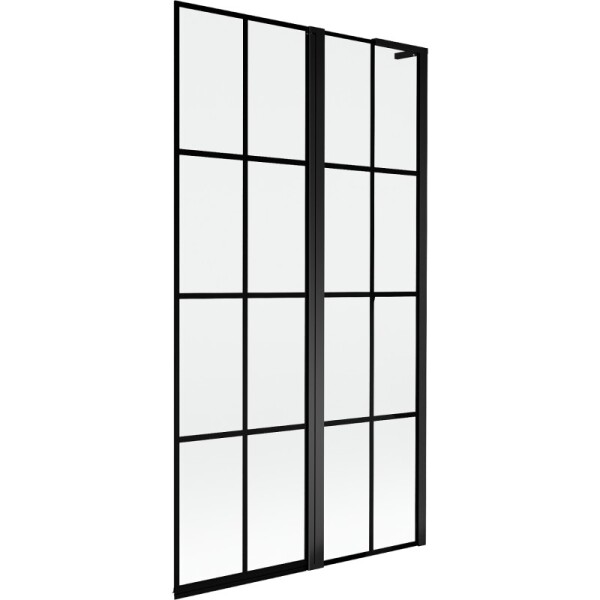MEXEN/S - Mist L vaňová zástena 2-krídlová pravá 100 x 150, čierna kratka, čierna 8A9L-100-011-70-77-P