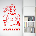 Veselá Stena Samolepka Futbalista Zlatan Ibrahimovič Farba: šedá, Veľkosť: 40 x 27 cm