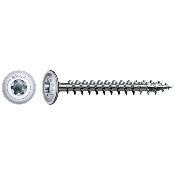 SPAX 251010600805 skrutka do dreva 6 mm 80 mm Torx, vnútorná korunka šesťhranná ocel glavanizované zinkom 100 ks; 251010600805