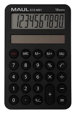 Maul ECO MD 1 čierna / Kalkulačka / desaťmiestna / solárne napájanie (7275090)