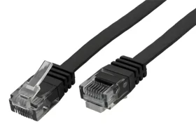 Goobay Cat6 U/UTP plochý čierna / Patch kábel / 1 m (95380)