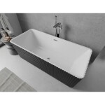 MEXEN/S - Nila voľne stojaca vaňa reliéf 170 x 75, biela/čierna, sifón a prepad chróm 52841708075-01