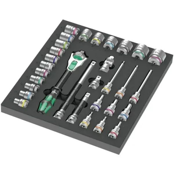 Wera 9722 Račňa 8000 C Zyklop 1/2" v penovej vložke set 1 - 31 dielny (05150112001)