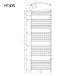 Mereo Vykurovací rebrík, oblý, 600x1690 mm, biely, stredové pripojenie MT43S