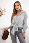 Bavlnené mušelínové tričko Plus Size Grey UNI